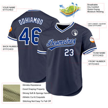 Load image into Gallery viewer, Custom Navy Royal-White Authentic Throwback Baseball Jersey
