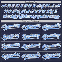 Load image into Gallery viewer, Custom Navy Light Blue-White Authentic Throwback Baseball Jersey
