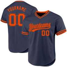 Load image into Gallery viewer, Custom Navy Orange Authentic Throwback Baseball Jersey
