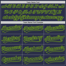 Load image into Gallery viewer, Custom Navy Neon Green Authentic Throwback Baseball Jersey

