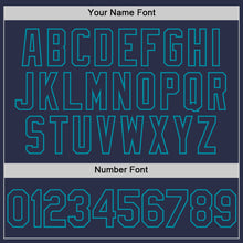 Load image into Gallery viewer, Custom Navy Teal Authentic Throwback Baseball Jersey
