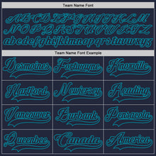 Load image into Gallery viewer, Custom Navy Teal Hockey Jersey
