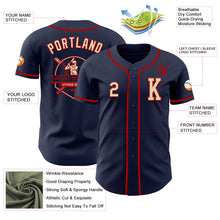 Load image into Gallery viewer, Custom Navy Cream-Red Authentic Baseball Jersey
