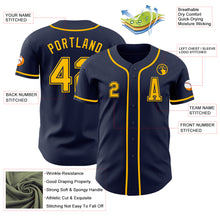 Load image into Gallery viewer, Custom Navy Gold Authentic Baseball Jersey
