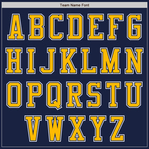 Custom Navy Gold-White Authentic Baseball Jersey