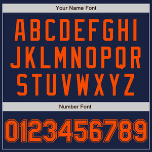 Custom Navy Orange Authentic Baseball Jersey