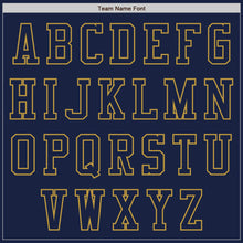 Load image into Gallery viewer, Custom Navy Old Gold Authentic Baseball Jersey
