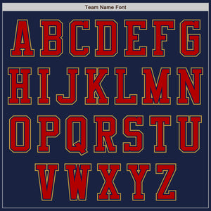 Custom Navy Red-Old Gold Authentic Baseball Jersey