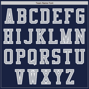 Custom Navy Gray-White Authentic Baseball Jersey