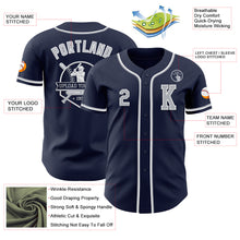 Load image into Gallery viewer, Custom Navy Gray-White Authentic Baseball Jersey
