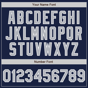 Custom Navy Gray-White Authentic Baseball Jersey