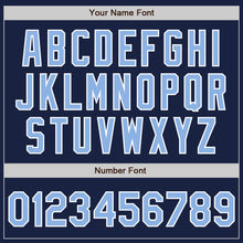 Load image into Gallery viewer, Custom Navy Light Blue-White Authentic Baseball Jersey
