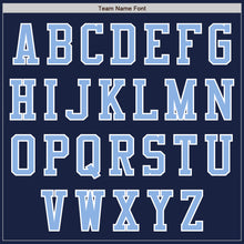 Load image into Gallery viewer, Custom Navy Light Blue-White Authentic Baseball Jersey
