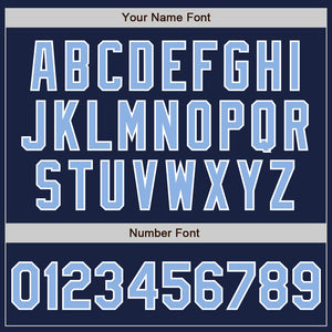 Custom Navy Light Blue-White Authentic Baseball Jersey