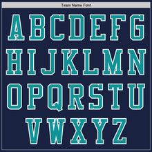 Load image into Gallery viewer, Custom Navy Teal-White Authentic Baseball Jersey
