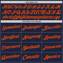 Load image into Gallery viewer, Custom Navy Gold-Orange Authentic Throwback Basketball Jersey
