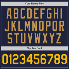 Load image into Gallery viewer, Custom Navy Gold-Old Gold Authentic Throwback Basketball Jersey
