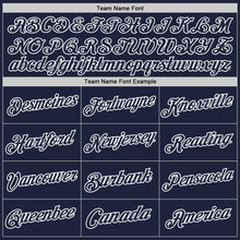 Load image into Gallery viewer, Custom Navy White Authentic Throwback Basketball Jersey
