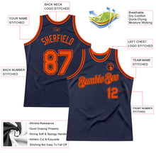Load image into Gallery viewer, Custom Navy Orange Authentic Throwback Basketball Jersey
