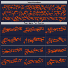 Load image into Gallery viewer, Custom Navy Orange Authentic Throwback Basketball Jersey
