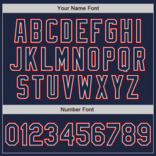 Load image into Gallery viewer, Custom Navy White-Red Authentic Baseball Jersey
