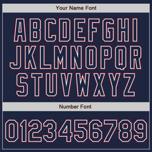 Load image into Gallery viewer, Custom Navy White-Crimson Authentic Baseball Jersey
