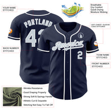 Load image into Gallery viewer, Custom Navy Silver-White Authentic Baseball Jersey
