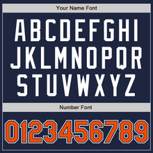 Load image into Gallery viewer, Custom Navy Orange-White Authentic Baseball Jersey
