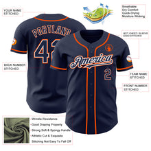 Load image into Gallery viewer, Custom Navy White-Orange Authentic Baseball Jersey
