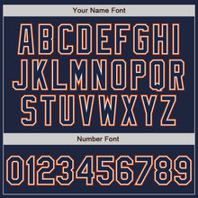 Load image into Gallery viewer, Custom Navy White-Orange Authentic Baseball Jersey
