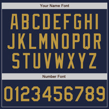 Load image into Gallery viewer, Custom Navy Old Gold Authentic Baseball Jersey
