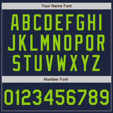 Load image into Gallery viewer, Custom Navy Neon Green Authentic Baseball Jersey
