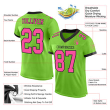 Load image into Gallery viewer, Custom Neon Green Pink-Black Mesh Authentic Football Jersey
