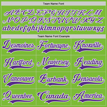 Load image into Gallery viewer, Custom Neon Green Purple-White Hockey Jersey
