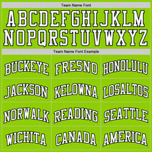 Load image into Gallery viewer, Custom Neon Green White Pinstripe Black Authentic  Basketball Jersey
