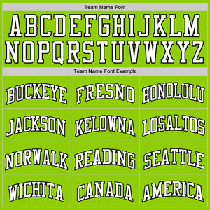Custom Neon Green White Pinstripe Black Authentic  Basketball Jersey