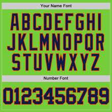 Load image into Gallery viewer, Custom Neon Green Navy-Orange Authentic Basketball Jersey
