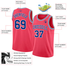 Load image into Gallery viewer, Custom Neon Pink Royal-White Authentic Basketball Jersey
