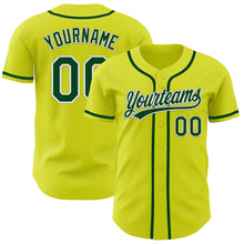 Load image into Gallery viewer, Custom Neon Yellow Green-White Authentic Baseball Jersey
