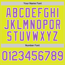 Load image into Gallery viewer, Custom Neon Yellow Medium Purple-White Authentic Baseball Jersey

