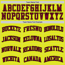 Load image into Gallery viewer, Custom Neon Yellow Maroon-Black Authentic Basketball Jersey
