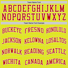 Load image into Gallery viewer, Custom Neon Yellow Red-White Authentic Basketball Jersey
