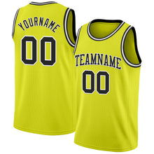 Load image into Gallery viewer, Custom Neon Yellow Black-White Authentic Basketball Jersey

