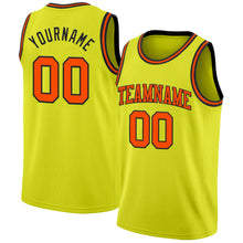 Load image into Gallery viewer, Custom Neon Yellow Orange-Black Authentic Basketball Jersey
