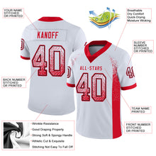 Load image into Gallery viewer, Custom White Scarlet-Navy Drift Fashion Football Jersey
