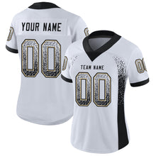 Load image into Gallery viewer, Custom White Black-Vegas Gold Drift Fashion Football Jersey
