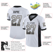 Load image into Gallery viewer, Custom White Black-Vegas Gold Drift Fashion Football Jersey
