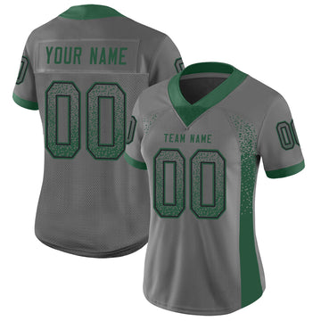 Custom Gray Grass  Green-Black Drift Fashion Football Jersey