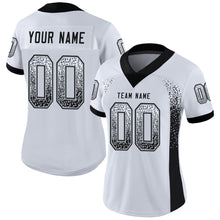 Load image into Gallery viewer, Custom White Black-Silver Drift Fashion Football Jersey
