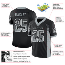 Load image into Gallery viewer, Custom Black Silver-White Drift Fashion Football Jersey
